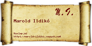 Marold Ildikó névjegykártya